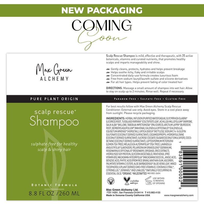 Max Green Alchemy MGA Vegan Hair Conditioner - Organic Formula with Tea Tree for Healthy Hair | Shea Moisture Conditioner with Natural Herbal Scent | Parabens Silicone & Sulfate Free | Unisex | 8.8 Fluid Oz - Image 3