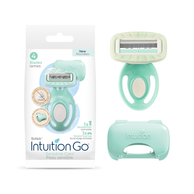 Intuition Schick Intuition Go Disposable Razor for Sensitive Skin, 1ct, Razors Sensitive Skin, Womenâ€™s Disposable Razors with Organic Aloe, Travel Razor | Stocking Stuffer - Image 1