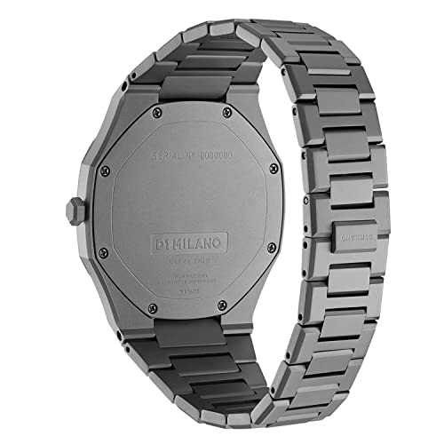 D1 Milano Ultra Thin Unisex Luxury Watch, Stainless Steel Case, Quartz Movement, Stainless Steel Strap, 50M Water Resistant Timepiece, Grey Dial, 2 Years Warranty - UTBJ22 - Image 3