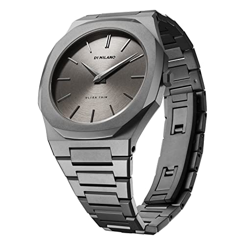 D1 Milano Ultra Thin Unisex Luxury Watch, Stainless Steel Case, Quartz Movement, Stainless Steel Strap, 50M Water Resistant Timepiece, Grey Dial, 2 Years Warranty - UTBJ22 - Image 2