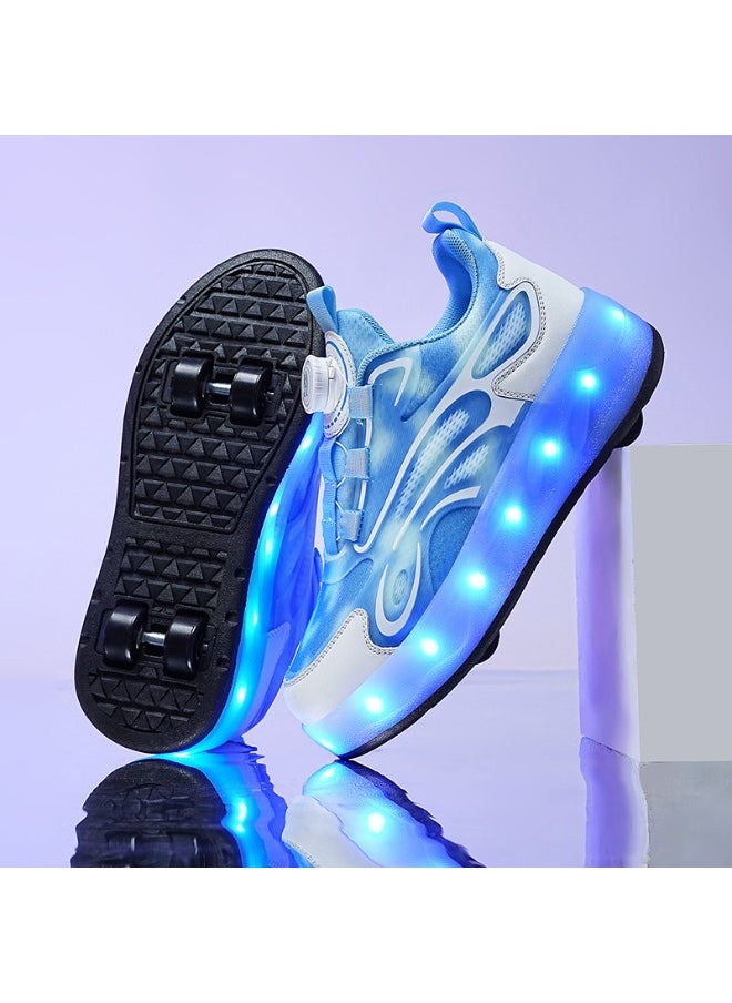 NIBEMINENT Kids Roller Skates Shoes 4 Wheels Roller Shoes Boys Girls Wheel Shoes Roller Sneakers Shoes for Beginner More Balanced  - Image 4