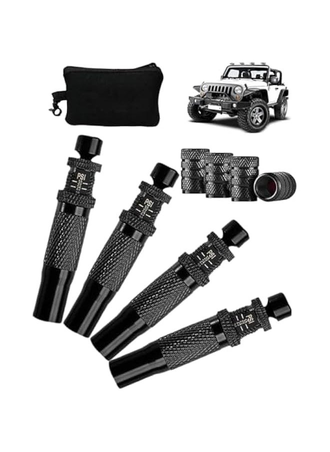 Starwell 4 Pcs,Adjustable Auto-Stop Tire Deflator Valve Kit (10-30 PSI) Screw-on Tyre Air Down Tool for Offroad 4x4,Adjustable for Vehicles, Motorcycle, Car, Truck  - Image 1
