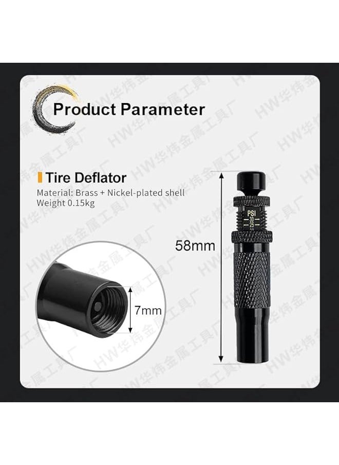 Starwell 4 Pcs,Adjustable Auto-Stop Tire Deflator Valve Kit (10-30 PSI) Screw-on Tyre Air Down Tool for Offroad 4x4,Adjustable for Vehicles, Motorcycle, Car, Truck  - Image 3