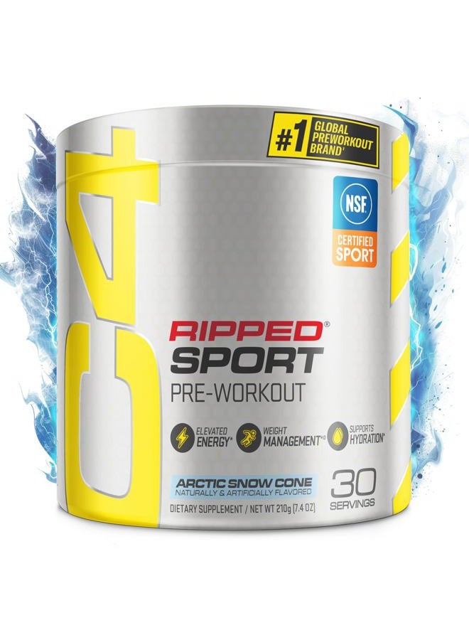 C4 Cellucor C4 Ripped Sport Pre Workout Powder Arctic Snow Cone - NSF Certified for Sport + Sugar Free Preworkout Energy Supplement for Men & Women | 135mg Caffeine | 30 Servings - Image 1