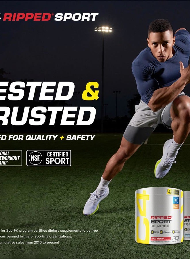 C4 Cellucor C4 Ripped Sport Pre Workout Powder Arctic Snow Cone - NSF Certified for Sport + Sugar Free Preworkout Energy Supplement for Men & Women | 135mg Caffeine | 30 Servings - Image 3