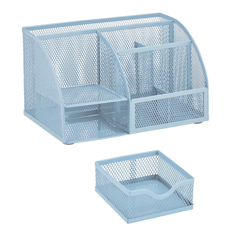 Annova Mesh Desk Organizer Office with 7 Compartments + Drawer/Desk Tidy Candy/Pen Holder/Multifunctional Organizer (New Blue 23) - Image 5