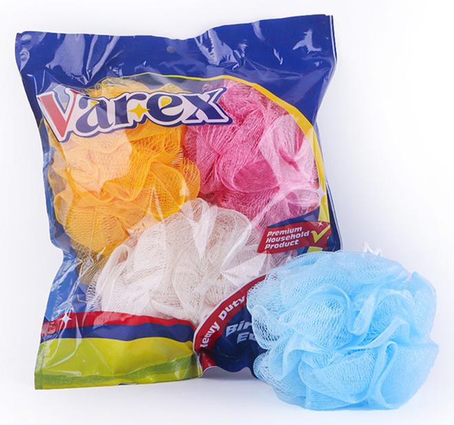 Varex Pouf Shower Loofah for Bath 3 Piece