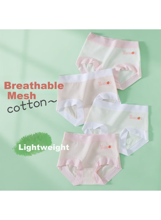Babu Bean Babbudou Children'S Underwear, Girls' Summer Thin Cotton Antibacterial Mesh Breathable Ice Silk Triangle Panties, Big Kids' Shorts - Image 1