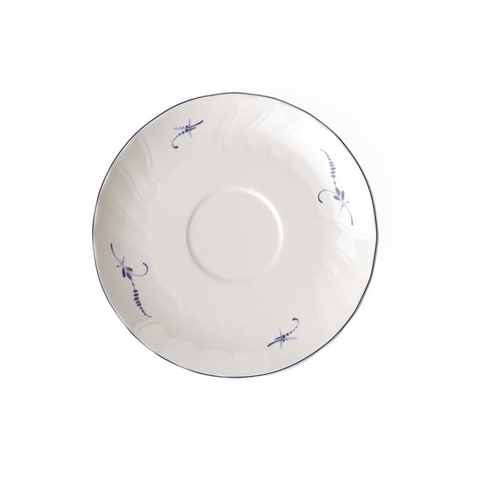 VILLEROY BOCH VIEUX LUXEMBOURG TEA CUP SAUCER 6 IN PREMIUM PORCELAIN WHITEBLUE