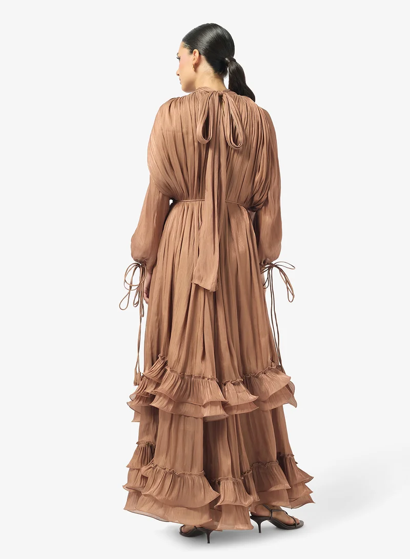 جولدن ابل Ruffle Detailed Maxi Dress