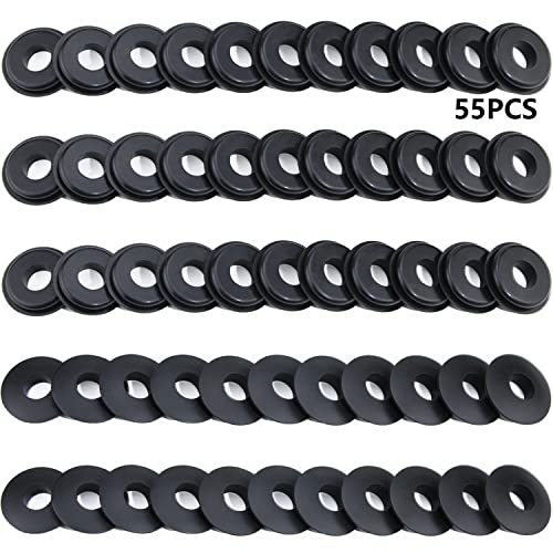 iBroPrat 55pcs Glad Hand Seals Rubber, Gladhand Washers Black Rubber Gaskets Elastic Grommets for Semi Trucks Trailers Brake Air Hose Parts Number 10028 - Image 1