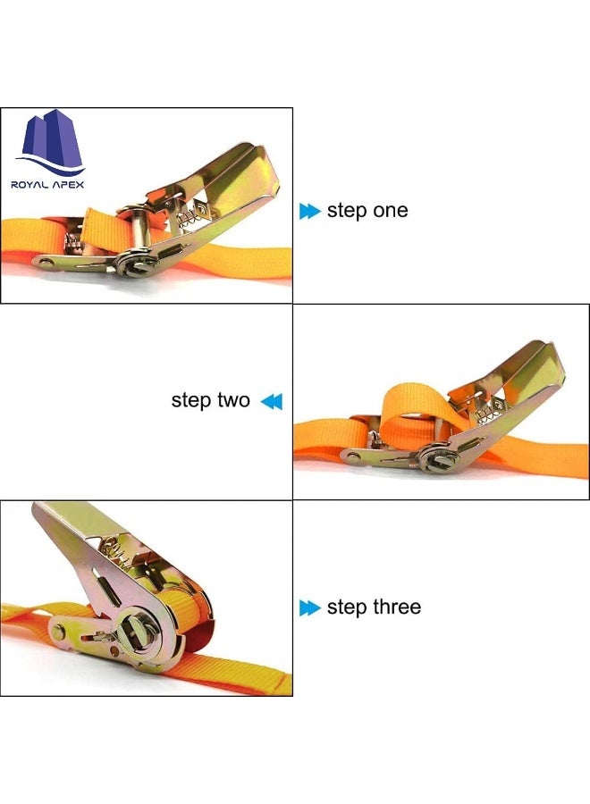 Royal Apex Royal Apex 1”x 10M Portable Heavy Duty Tie Down cargo Strap Luggage Lashing Strong Ratchet Strap Belt with Metal Buckle  - Image 3