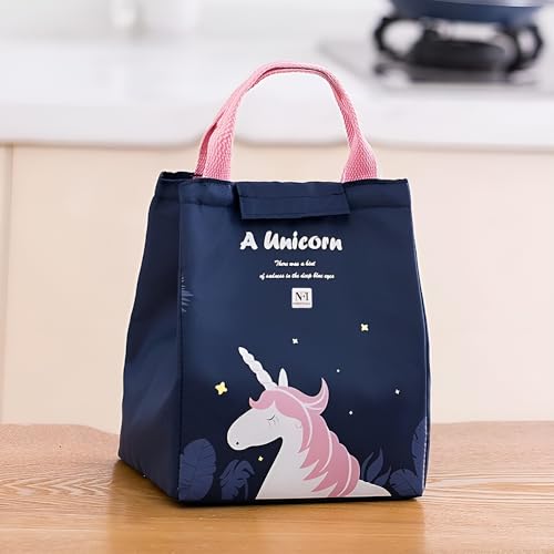 NFI essentials Cartoon Print Insulated Lunch Bag for Kids Large Tiffin Carry Bag Travel Lunch Box Organizer for School, Picnic Leak-Proof Lunch Cooler Bag - Image 3