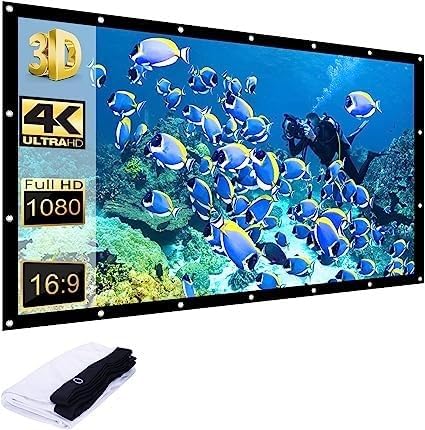 SAVSOL 100 inch Projector Screen,4K 4:3 Portable Eyelet Premium Video Foldable Projection for HD Home Theater Cinema Anti-Crease Indoor Outdoor Office Classroom (203 cm (W) x 152 cm (H)) - Image 2