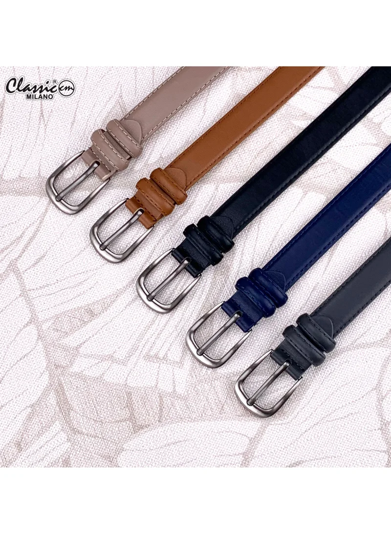 Classic Milano Black (SGPU28) Classic Milano Women's Belt with Gift Box; Faux Leather Ladies Belt for Dresses, Jeans & Gowns; Stylish Womens Belt; Adjustable Girls Belt; Belt for Women | Full Length: 110 CM (Free Size - Fits up to the waist of 40 Inches / 100 CM) for Women | Best Price UAE