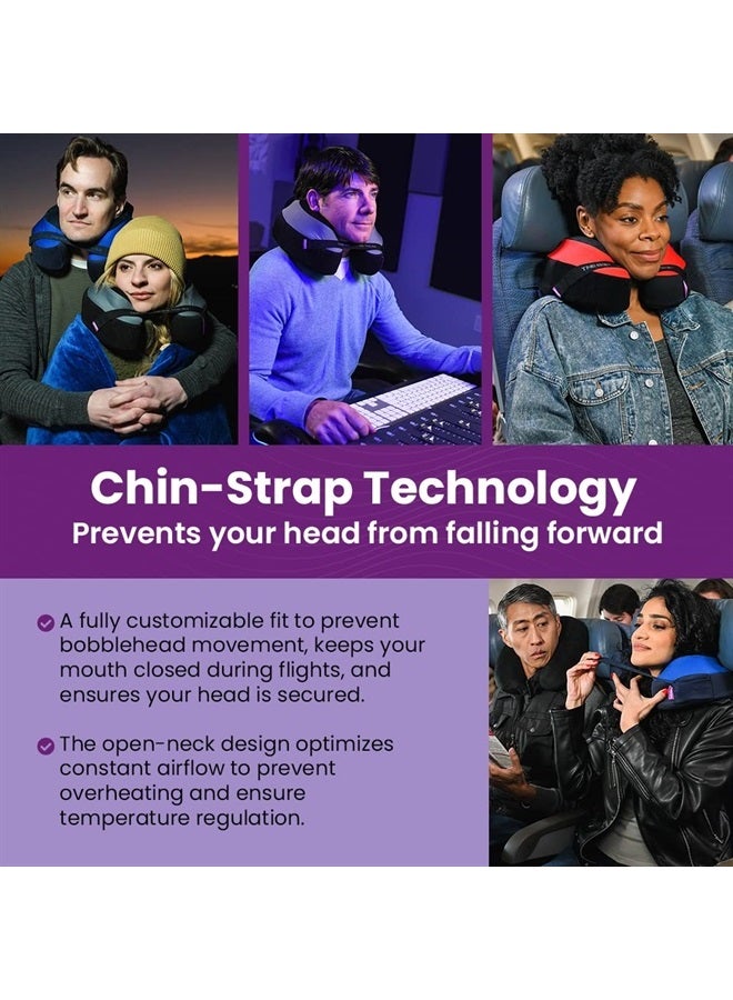 Cabeau وسادة الرقبة للسفر من TNE S3، وسادة طائرة من الإسفنج الذكي - وسادة رقبة مع أحزمة تثبيت - دعم بزاوية 360 درجة للسفر والمنزل والمكتب والألعاب - (رمادي برلين) - Image 3