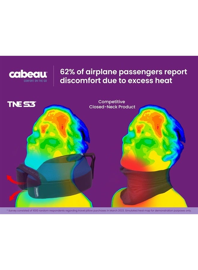 Cabeau وسادة الرقبة للسفر من TNE S3، وسادة طائرة من الإسفنج الذكي - وسادة رقبة مع أحزمة تثبيت - دعم بزاوية 360 درجة للسفر والمنزل والمكتب والألعاب - (رمادي برلين) - Image 2