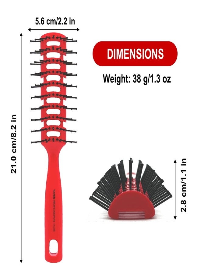 VESS Styling Ceramic Hair Brush 9-row Round Type, for Bow and Styling Made in Japan (No.80 Red) - Image 2