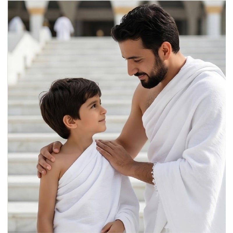 Umrah Ihram For Ages 7-13 100 Cotton 550g 75x150cm With L Belt - Image 3
