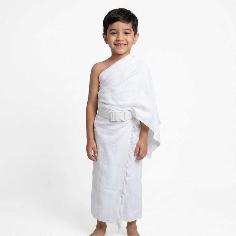 Umrah Ihram For Ages 7-13 100 Cotton 550g 75x150cm With L Belt - Image 2