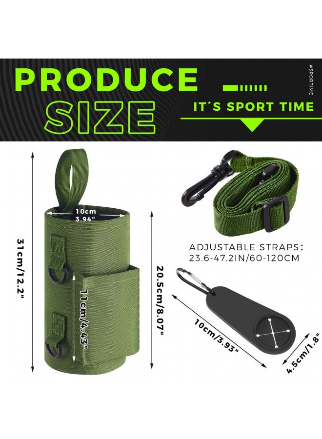 Domensi Domensi Magnetic Water Bottle Holder Gym Water Bottle Carrier Bag with Phone Pocket Water Bottle Pouch Sleeve with Silicone Towel Buckle and Sling for Men Women Gym Accessories Organizer (Army Green)  - Image 1
