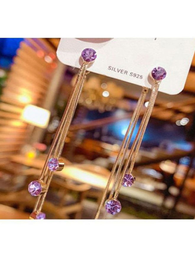 اليشمك أقراط متدلية مُرصعة بالكريستال - Image 2