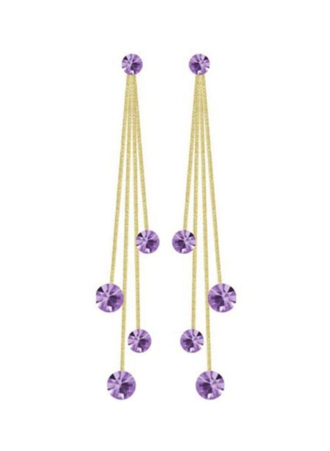 اليشمك أقراط متدلية مُرصعة بالكريستال - Image 1