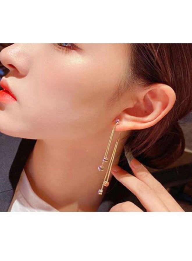 اليشمك أقراط متدلية مُرصعة بالكريستال - Image 3