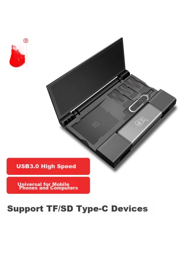 Chuanyu Usb 3.0 High-speed Sd/tf Card Reader, Type-c Dslr Camera Storage Card, Dash Cam, Computer, Apple 15 Phone Memory Card Storage Box, Multifunctional All-in - Image 1