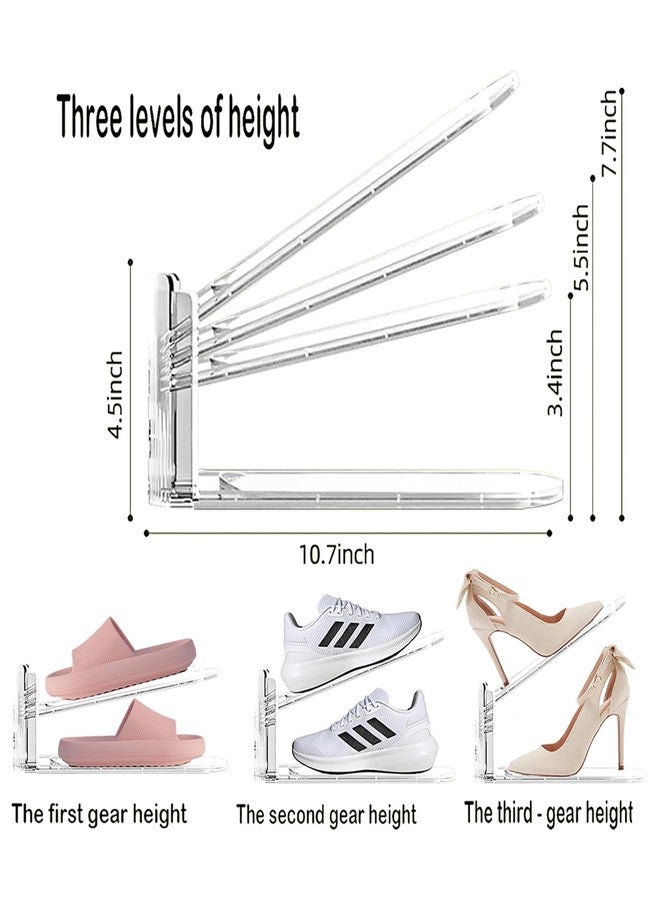 Euberla Shoe Slots Organizer for Closet 12PACK Shoe Stacker Adjustable Shoe Slots Organizer Shoe Space Savers Double Layer Stack Shoe Racks for Closet Organization Organizador de Zapatos (Transparent) - Image 4