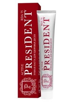 President President Active Toothpaste 75ml - Comprehensive Teeth and Gum Protection with Long-Lasting Freshness  - Image 1