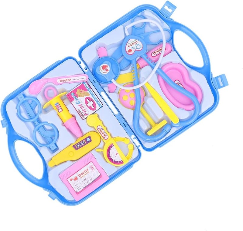 Blue Doctor Pretend Play Set With Stethoscope And Scissors In Carrying Case - Image 1