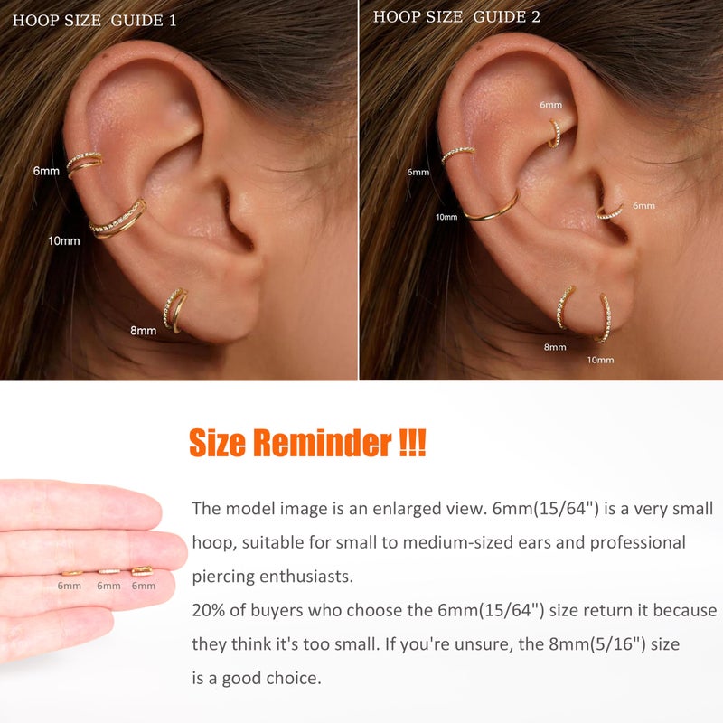 NONTAI 16G Titanium Earring Tragus Piercing Jewelry Helix Earring Gold Double Hoop Nose Ring Cartilage Piercing Rook Hoop Ear Stacks - Image 3