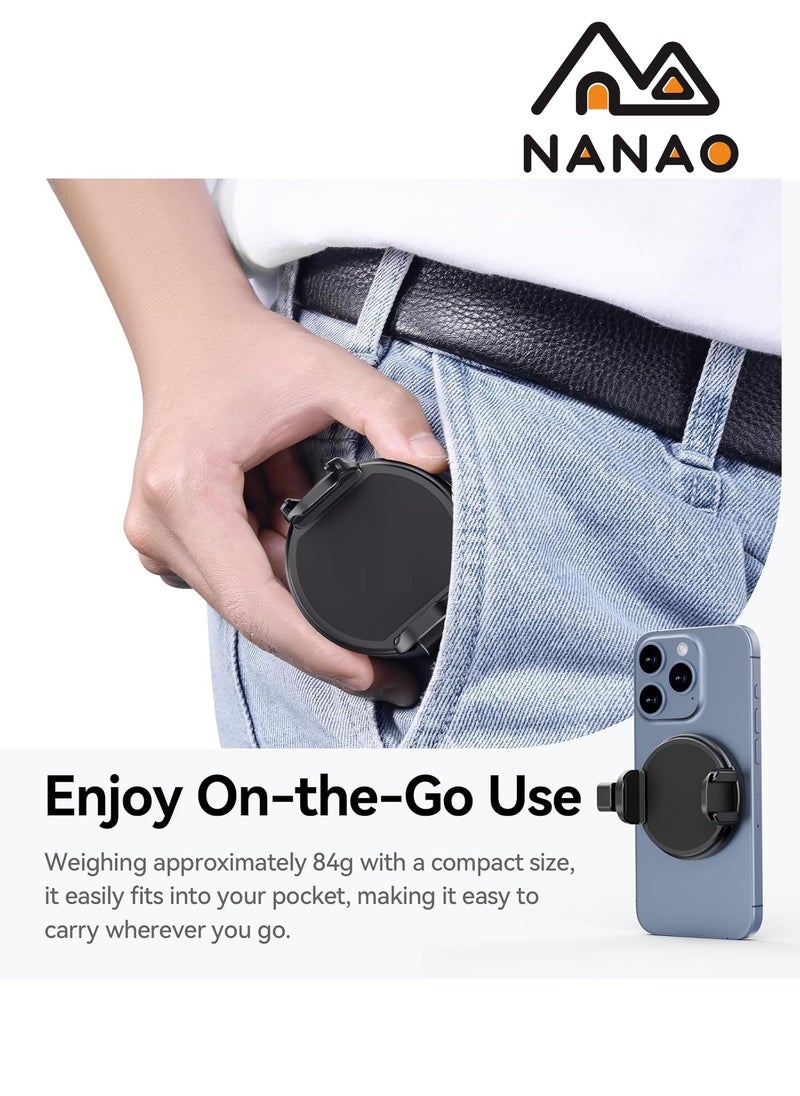 NANAO MG10 Magnetic Phone Tripod Mount Adapter with Hard Drive Holder Clamp, Phone Tripod Mount Holder with Cold Shoe for iPhone 15 14 13 12 Pro Max Pro Plus Mini and MagSafe Case  - Image 4