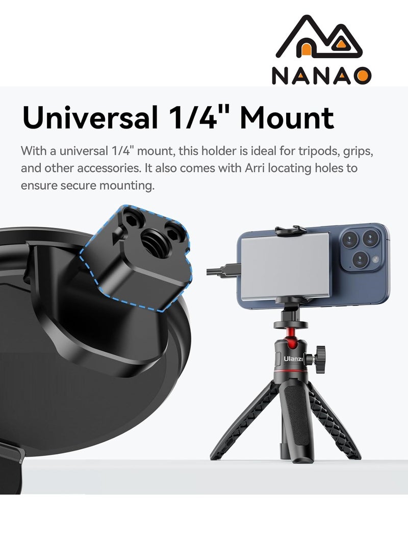 NANAO MG10 Magnetic Phone Tripod Mount Adapter with Hard Drive Holder Clamp, Phone Tripod Mount Holder with Cold Shoe for iPhone 15 14 13 12 Pro Max Pro Plus Mini and MagSafe Case  - Image 5