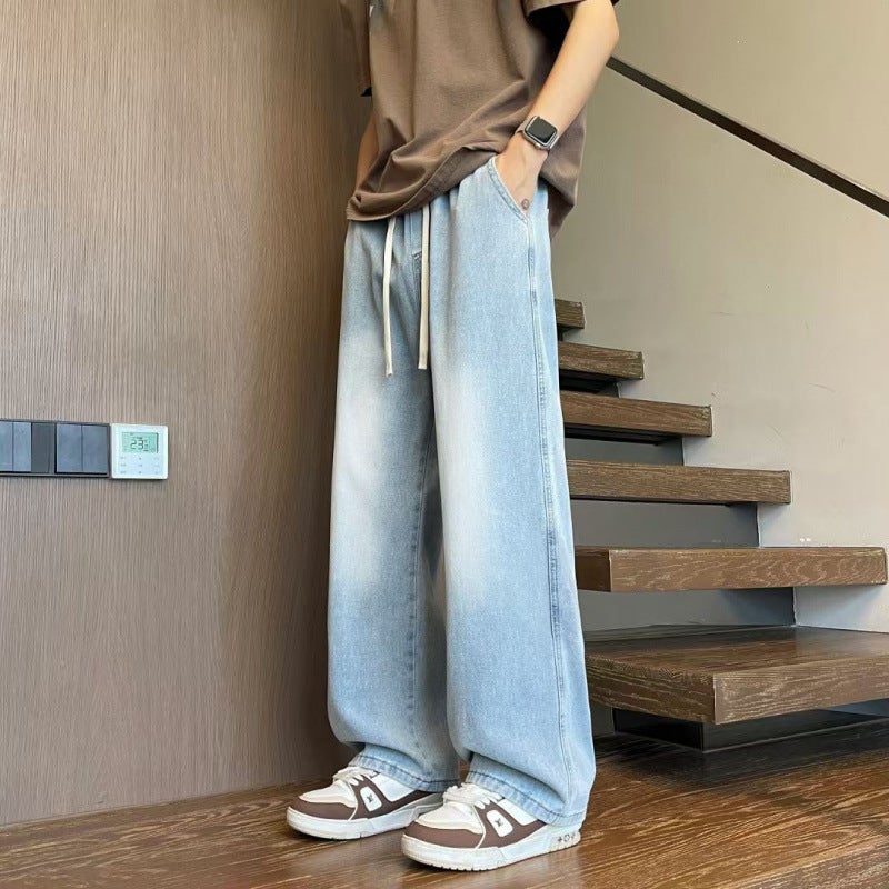 Unisex Classic Denim Jeans Loose Fit Daily Outdoor Wear - Image 1