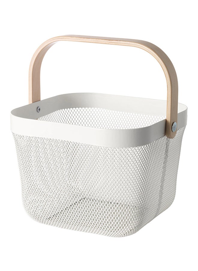 Basket White 25x18x26cm - Image 1