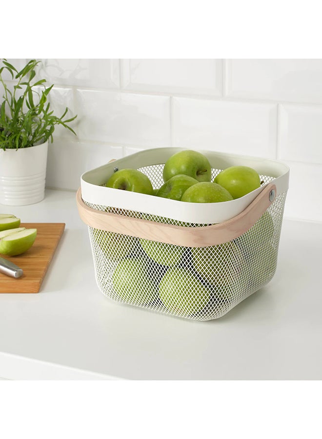 Basket White 25x18x26cm - Image 4