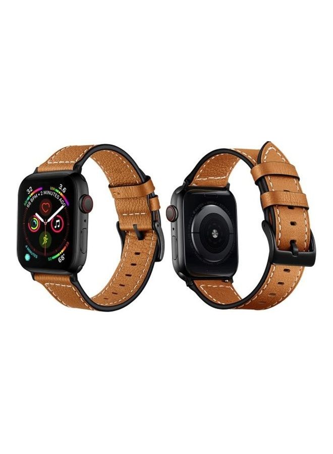 HuHa Replacement Strap Watchband For Apple Watch Series 7 41mm / 6 / SE / 5 / 4 40mm / 3 / 2 / 1 38mm Camel Brown - Image 2