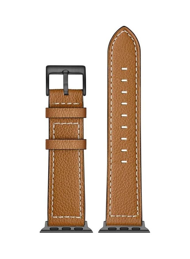 HuHa Replacement Strap Watchband For Apple Watch Series 7 41mm / 6 / SE / 5 / 4 40mm / 3 / 2 / 1 38mm Camel Brown - Image 1
