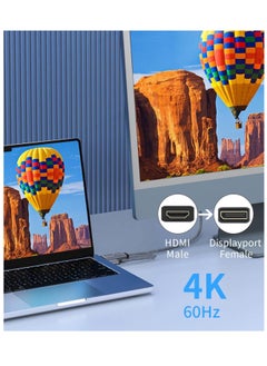 Excefore HDMI To Displayport Adapter 4k@60Hz, Male To Female Converter Cable HDMI To DP 1.2 With Usb Power For Monitor, Computer, PS4, High Speed, HDCP2.2 Compatible, 0.65FT, 0.2M, Not Bidirectional  - Image 4
