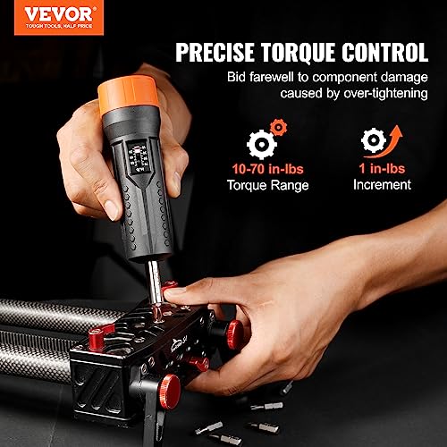 VEVOR 14 Drive Torque Screwdriver Wrench Set 1070 inlbs Torque Adjustment Range 1 inlb Increment Torque Screwdriver Driver Bits Set with View Window 12 Bits Case Magnetic Function - Image 3