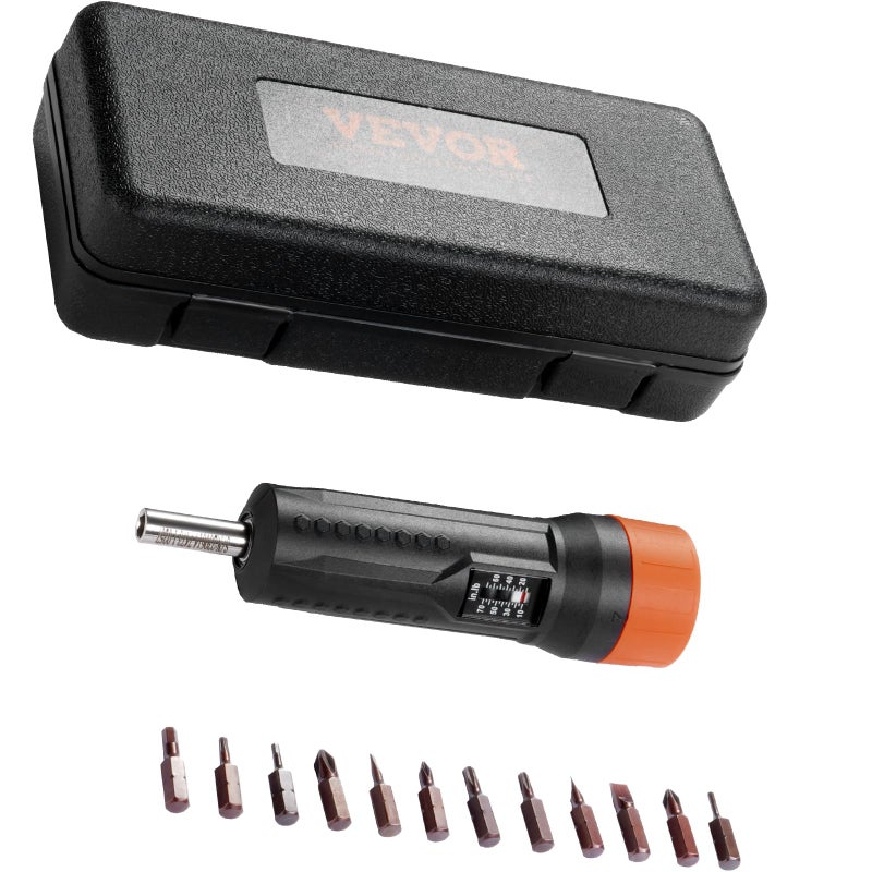 VEVOR 14 Drive Torque Screwdriver Wrench Set 1070 inlbs Torque Adjustment Range 1 inlb Increment Torque Screwdriver Driver Bits Set with View Window 12 Bits Case Magnetic Function - Image 2