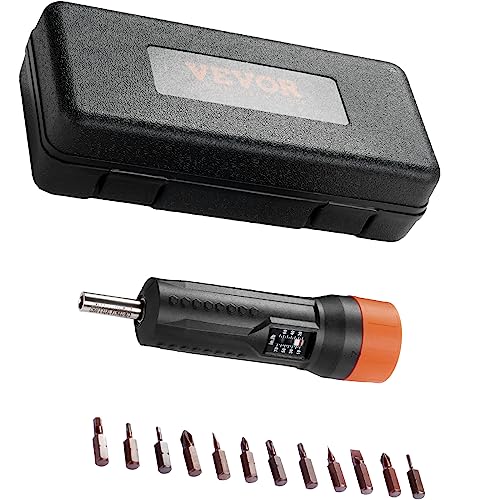 VEVOR 14 Drive Torque Screwdriver Wrench Set 1070 inlbs Torque Adjustment Range 1 inlb Increment Torque Screwdriver Driver Bits Set with View Window 12 Bits Case Magnetic Function - Image 1