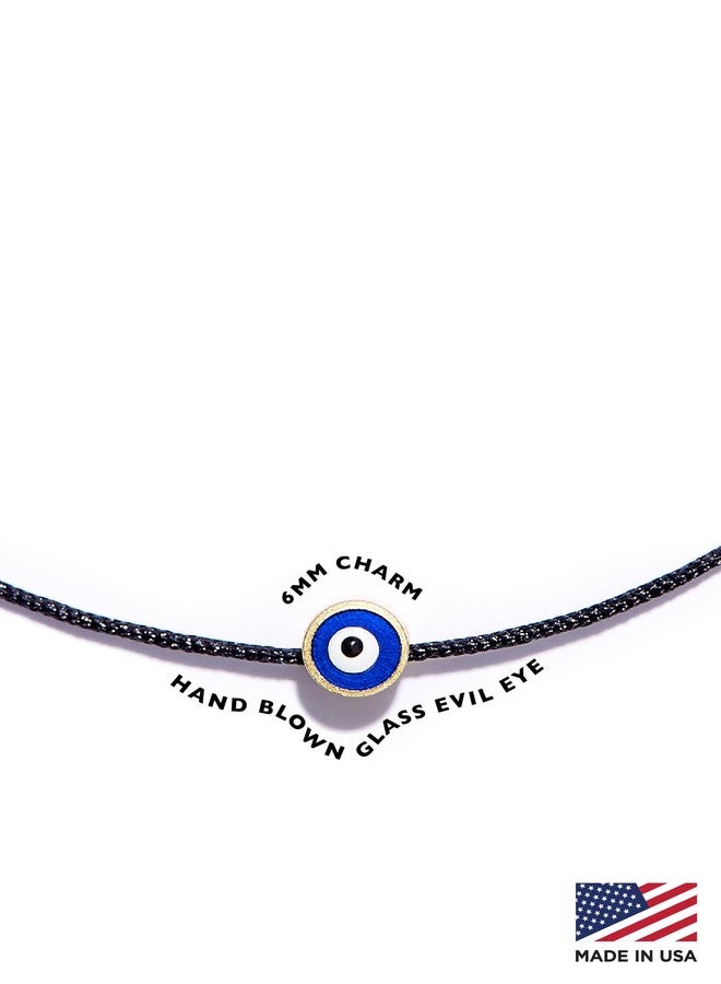NAZ COLLECTION - Dainty Enamel Evil Eye Bracelet - Friendship Bracelet - String Evil Eye Jewelry Mexican Bracelet Mal De Ojo Turco - Protection Bracelet - Luck Amulet for Women, Men, Family & Friends (Black String) - Image 2
