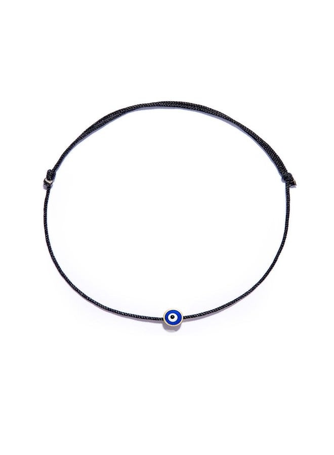 NAZ COLLECTION - Dainty Enamel Evil Eye Bracelet - Friendship Bracelet - String Evil Eye Jewelry Mexican Bracelet Mal De Ojo Turco - Protection Bracelet - Luck Amulet for Women, Men, Family & Friends (Black String) - Image 1