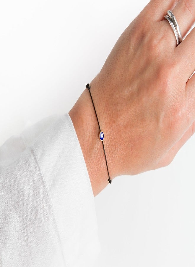 NAZ COLLECTION - Dainty Enamel Evil Eye Bracelet - Friendship Bracelet - String Evil Eye Jewelry Mexican Bracelet Mal De Ojo Turco - Protection Bracelet - Luck Amulet for Women, Men, Family & Friends (Black String) - Image 5