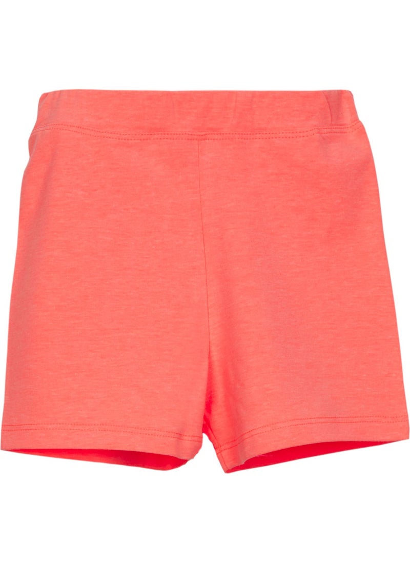 Lovetti - Fluorescent Orange Basic Girls Dance Shorts - Image 1