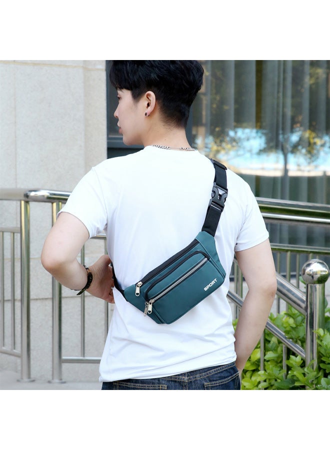 Generic Men's And Women's Crossbody Bag Water-repellent Shoulder Bag Outdoor Sports Wear-resistant Multifunctional Mobile Phone Bag Waist Bag-Color:0507 Black  - Image 4