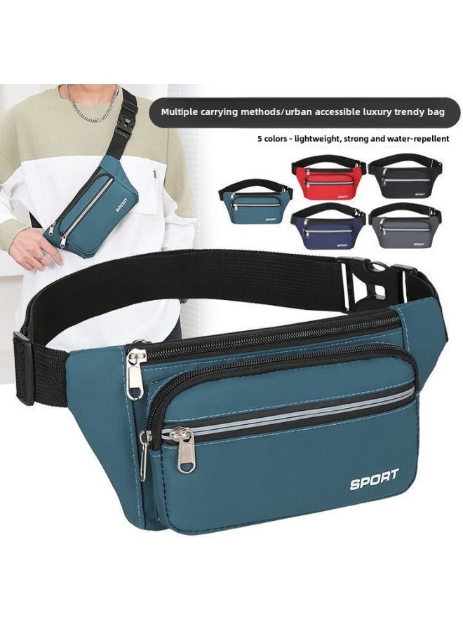 Generic Men's And Women's Crossbody Bag Water-repellent Shoulder Bag Outdoor Sports Wear-resistant Multifunctional Mobile Phone Bag Waist Bag-Color:0507 Black  - Image 2